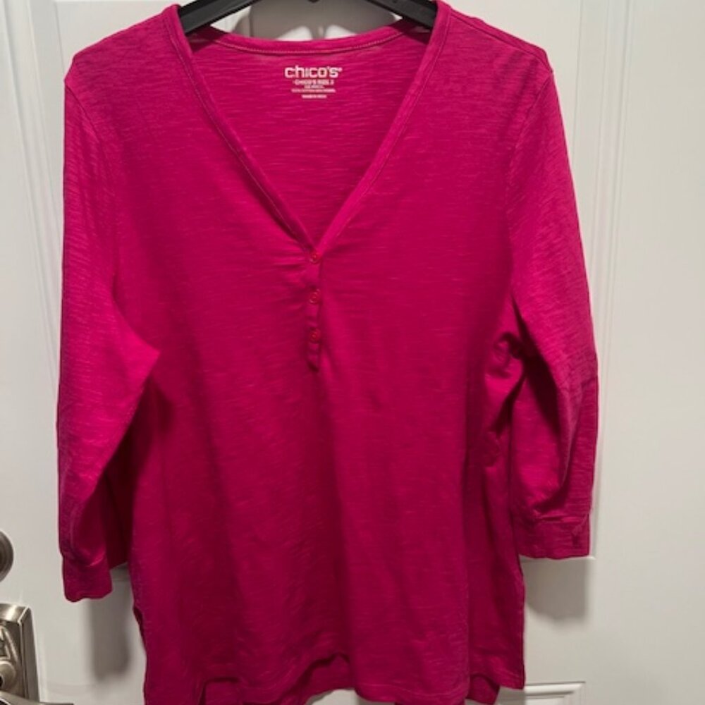 Chico's Henley Slub Tee